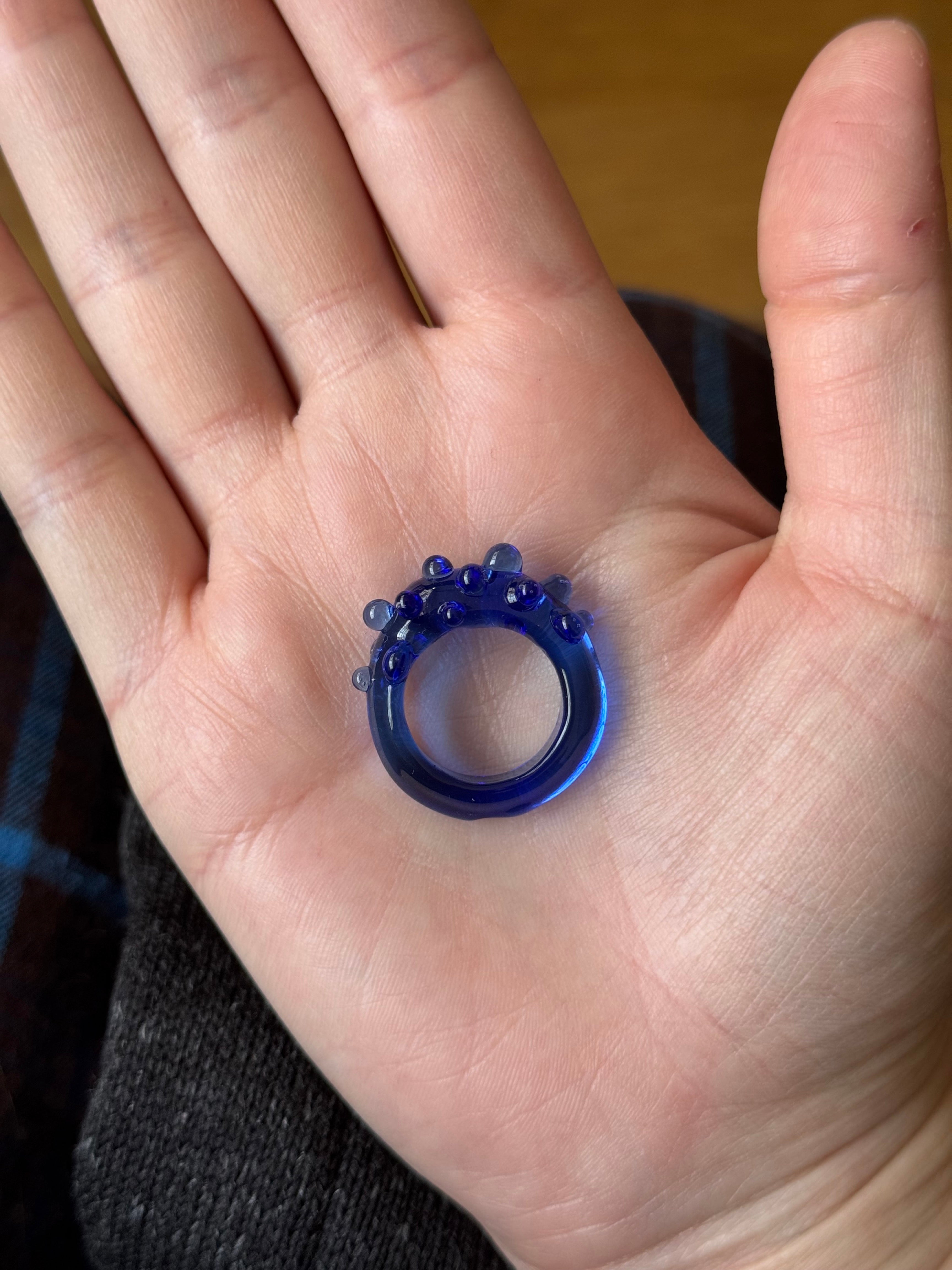 Deep blue Hedgehog fish Ring
