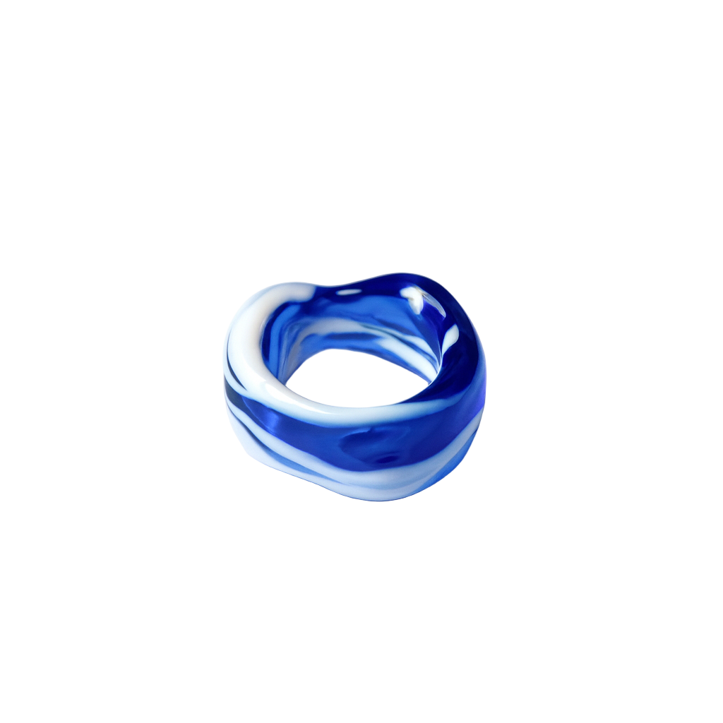 Canica Ring Milky azul