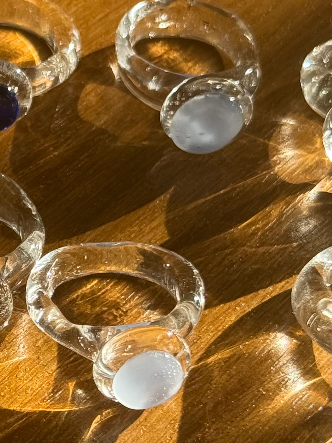 Gem ring Milky violeta